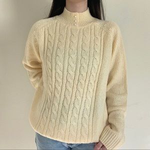 Karen Scott Yellow Cableknit Knit Grandma sweater
